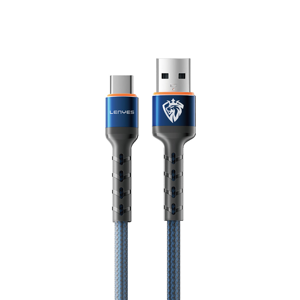 Lenyes LC515 USB-A to Type-C Hızlı Şarj Özellikli Örgülü  3A 1 Metre Data ve Şarj Kablosu