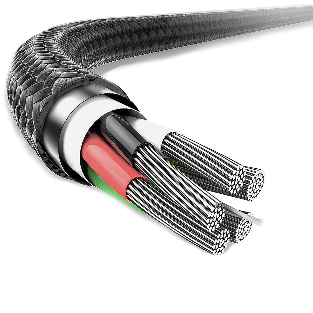 Lenyes LC546 USB-A to Lightning Örgü Tasarımlı Hızlı Şarj Özellikli Data ve Şarj Kablosu 12W 1M