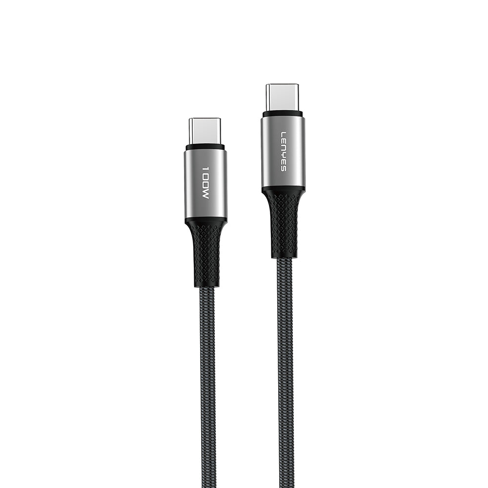 Lenyes LC561 Type-C to Type-C PD Örgü Tasarımlı Hızlı Şarj Özellikli Data ve Şarj Kablosu 100W 1M