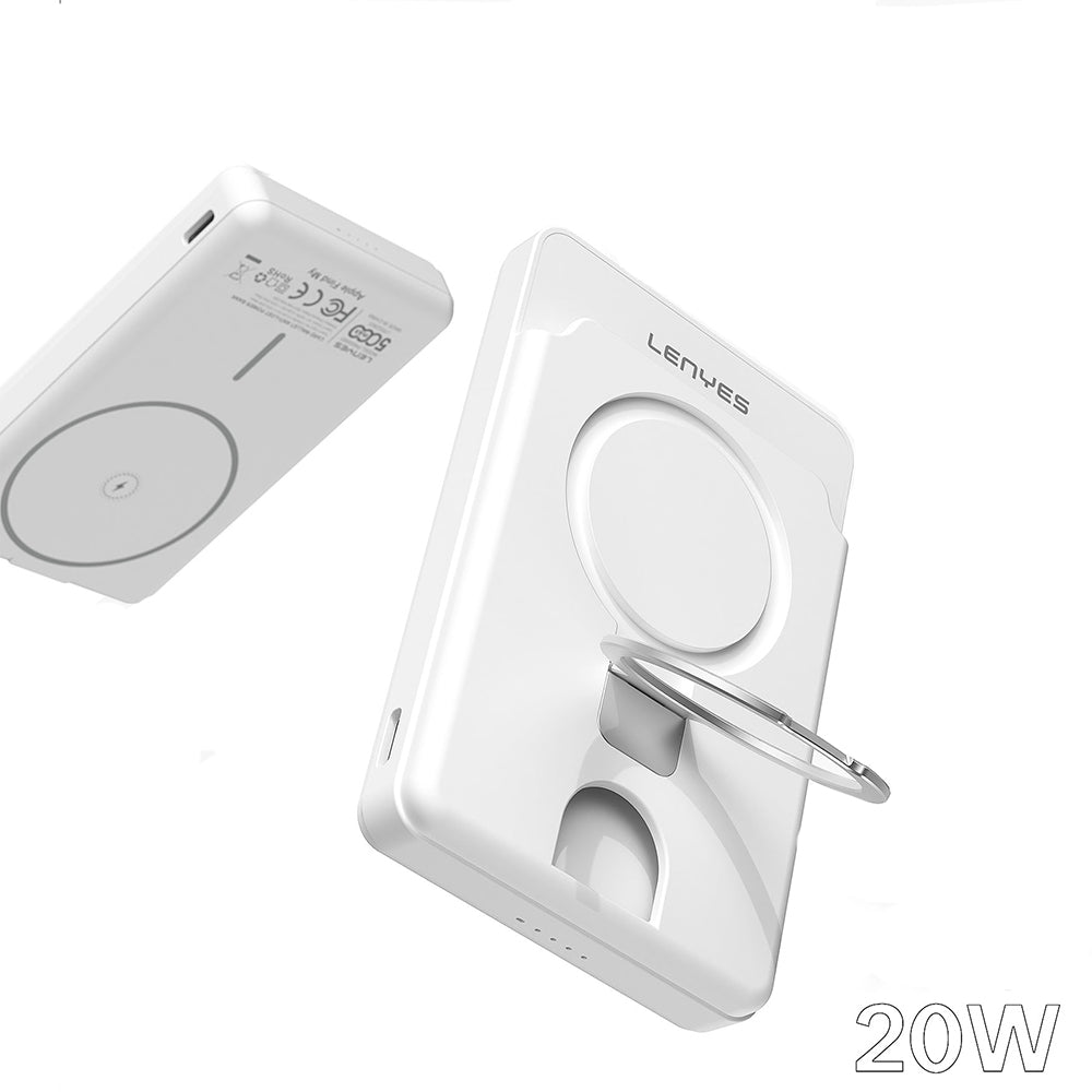 Lenyes PW0006D PD 20W Hızlı Şarj Özellikli Kartlıklı Standlı 15W 5000mAh Kablosuz Powerbank