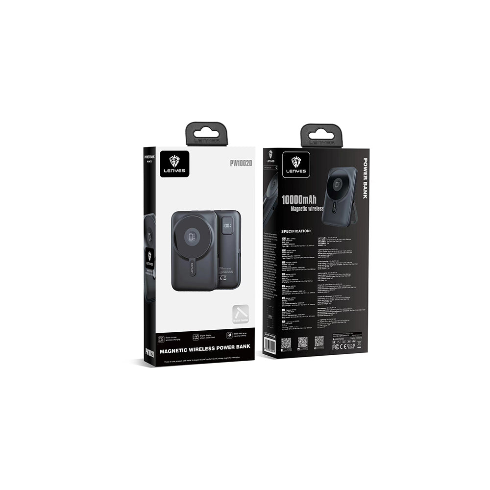 Lenyes PW1002D 20W Dijital LED Ekranlı Standlı 15W 10000mAh Wireless Powerbank