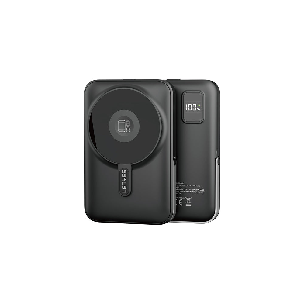 Lenyes PW1002D 20W Dijital LED Ekranlı Standlı 15W 10000mAh Wireless Powerbank