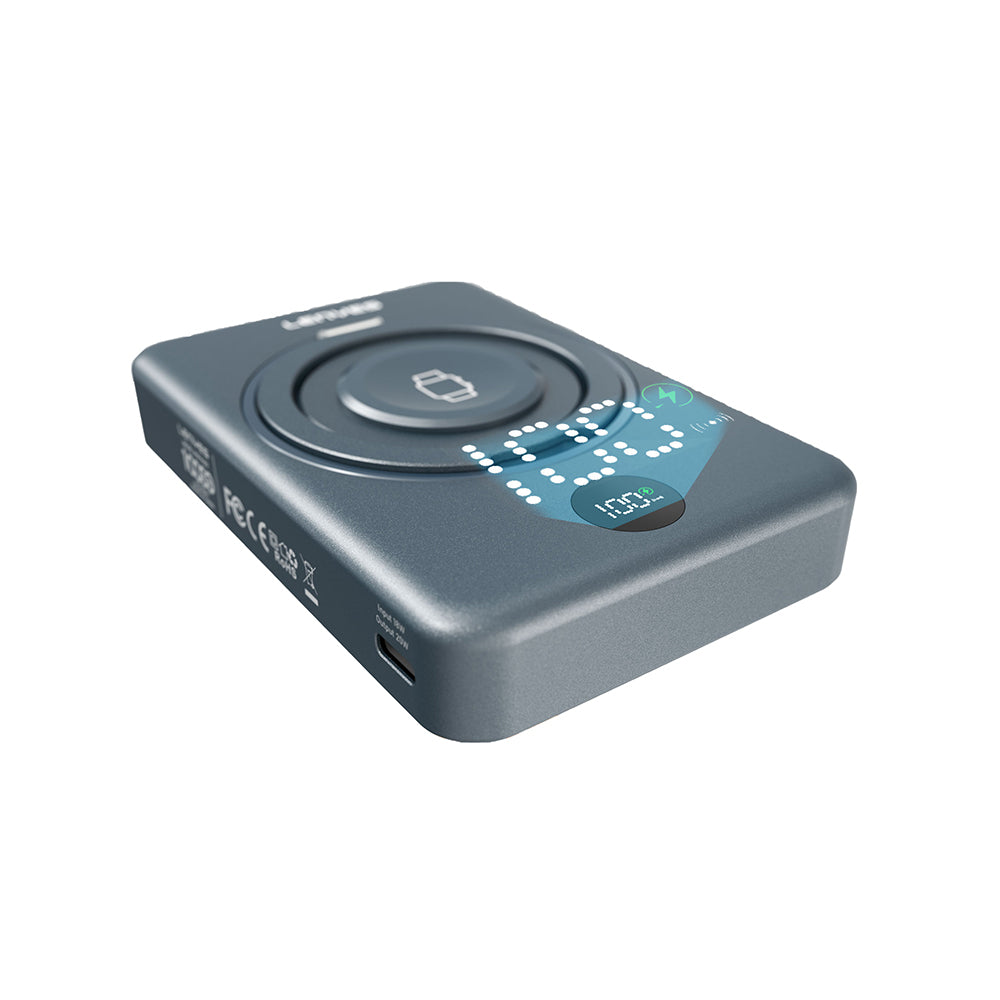Lenyes PW1010D PD 20W Dijital LED Göstergeli Akıllı Saat Kablosuz Şarj Özellikli  15W 10000mAh Standlı Wireless Powerbank