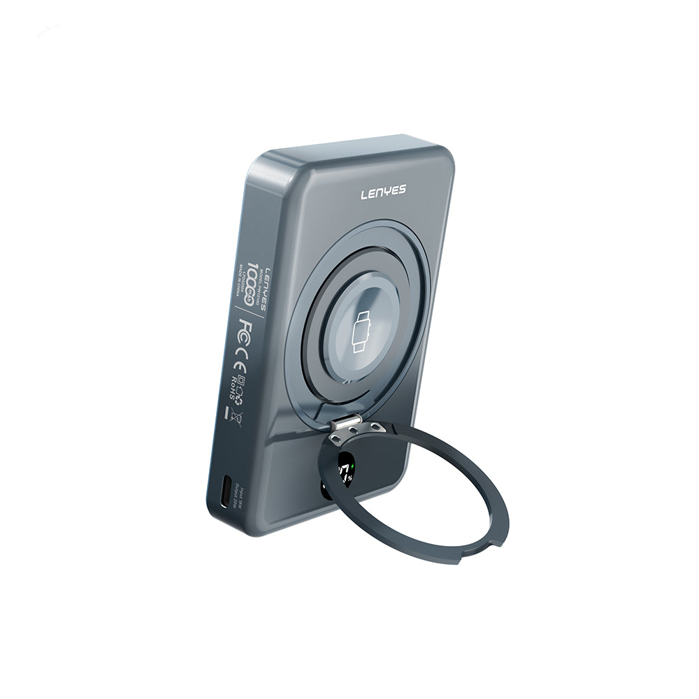 Lenyes PW1010D PD 20W Dijital LED Göstergeli Akıllı Saat Kablosuz Şarj Özellikli  15W 10000mAh Standlı Wireless Powerbank