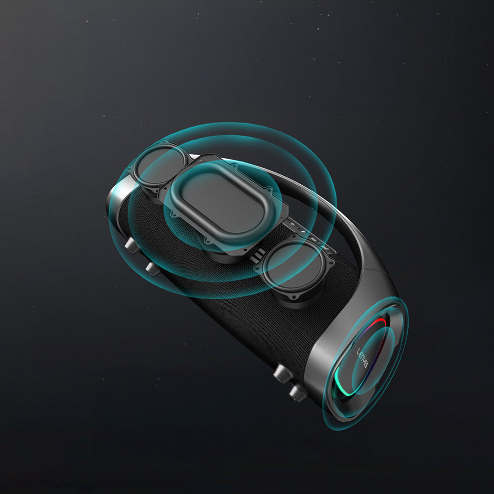 Lenyes S873 RGB Işıklı Taşınabilir Kumandalı&Mikrofonlu TWS Bluetooth Speaker Hoparlör v5.3