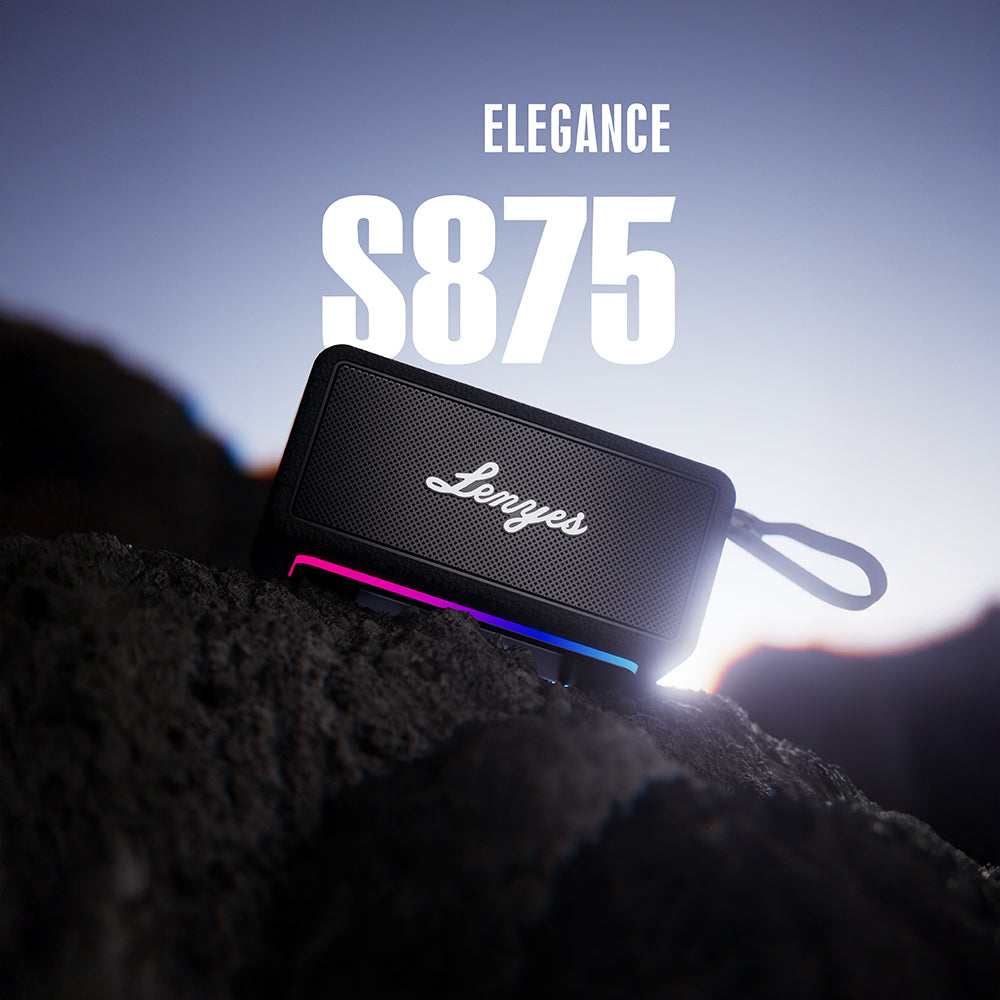 Lenyes S875 Elegance Serisi RGB Işıklı Taşınabilir Su Geçirmez TWS v5.3 40W Bluetooth Hoparlör