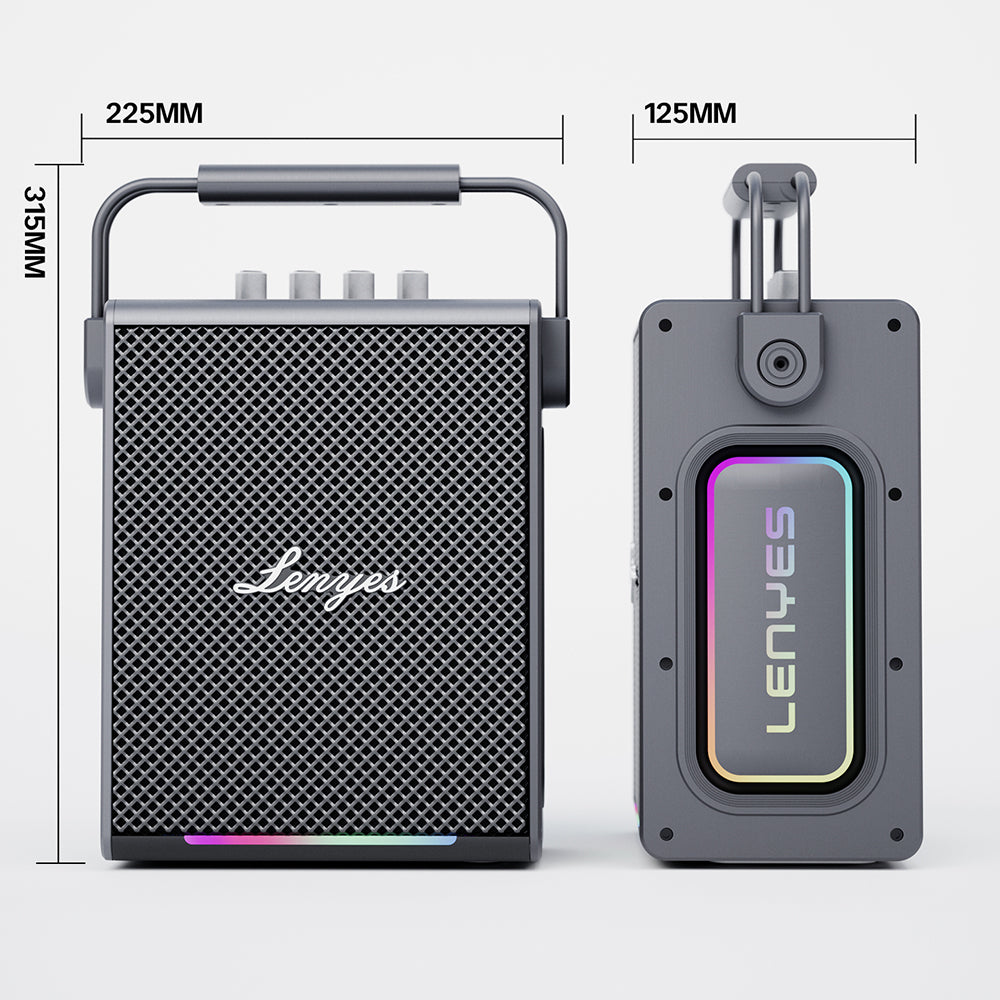 Lenyes Titan 1 Serisi RGB Işıklı Çift Mikrofonlu Bluetooth v5.3 5000mAh Hoparlör