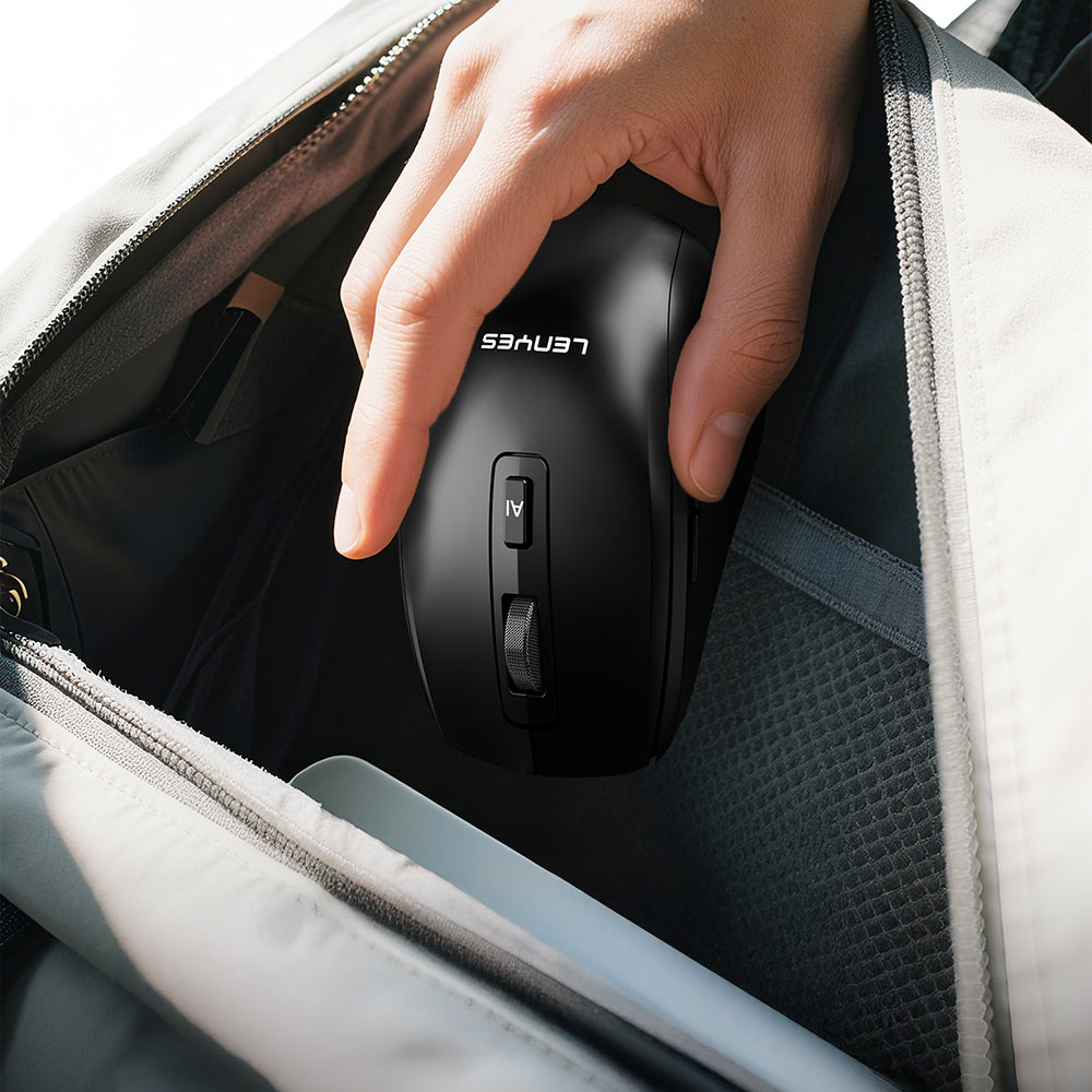 Lenyes WS106 Yapay Zeka Destekli Ergonomik Çift Bluetooth Bağlantılı 2.4G Kablosuz Mouse 1200 DPI
