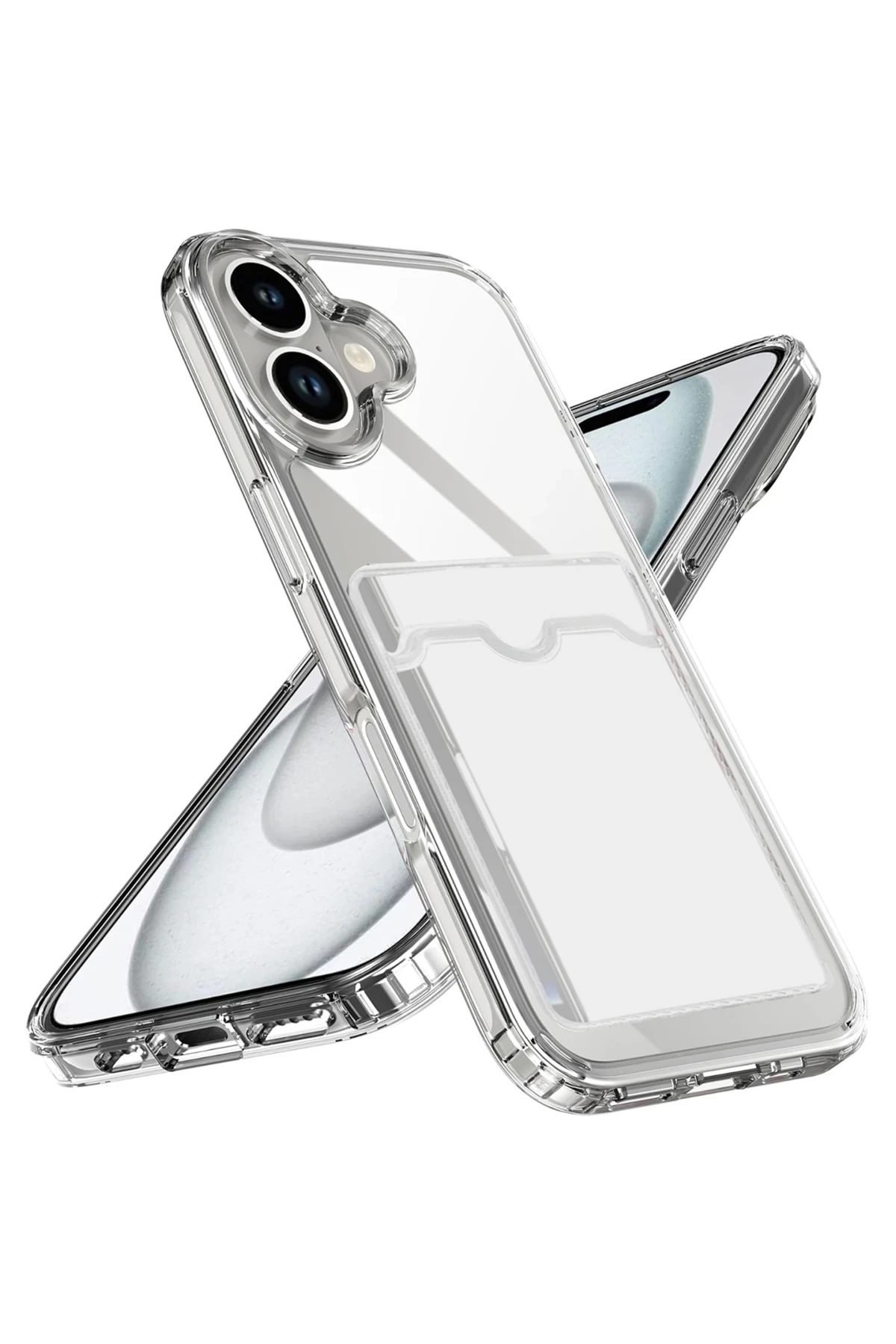 Cepax iPhone 17 Kart Şeffaf Silikon Telefon Kılıfı