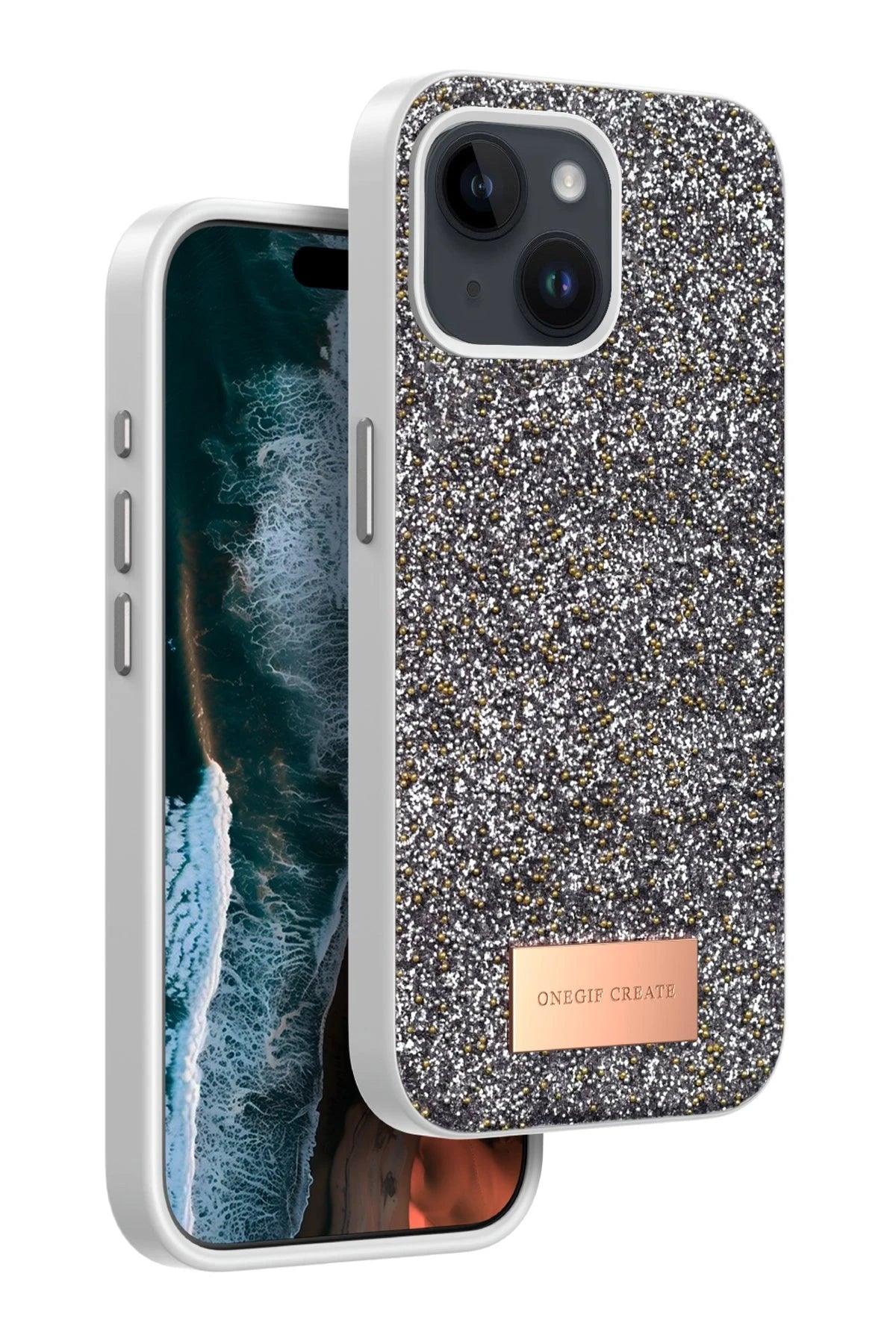 Onegif iPhone 15 Bright Simli Telefon Kılıfı