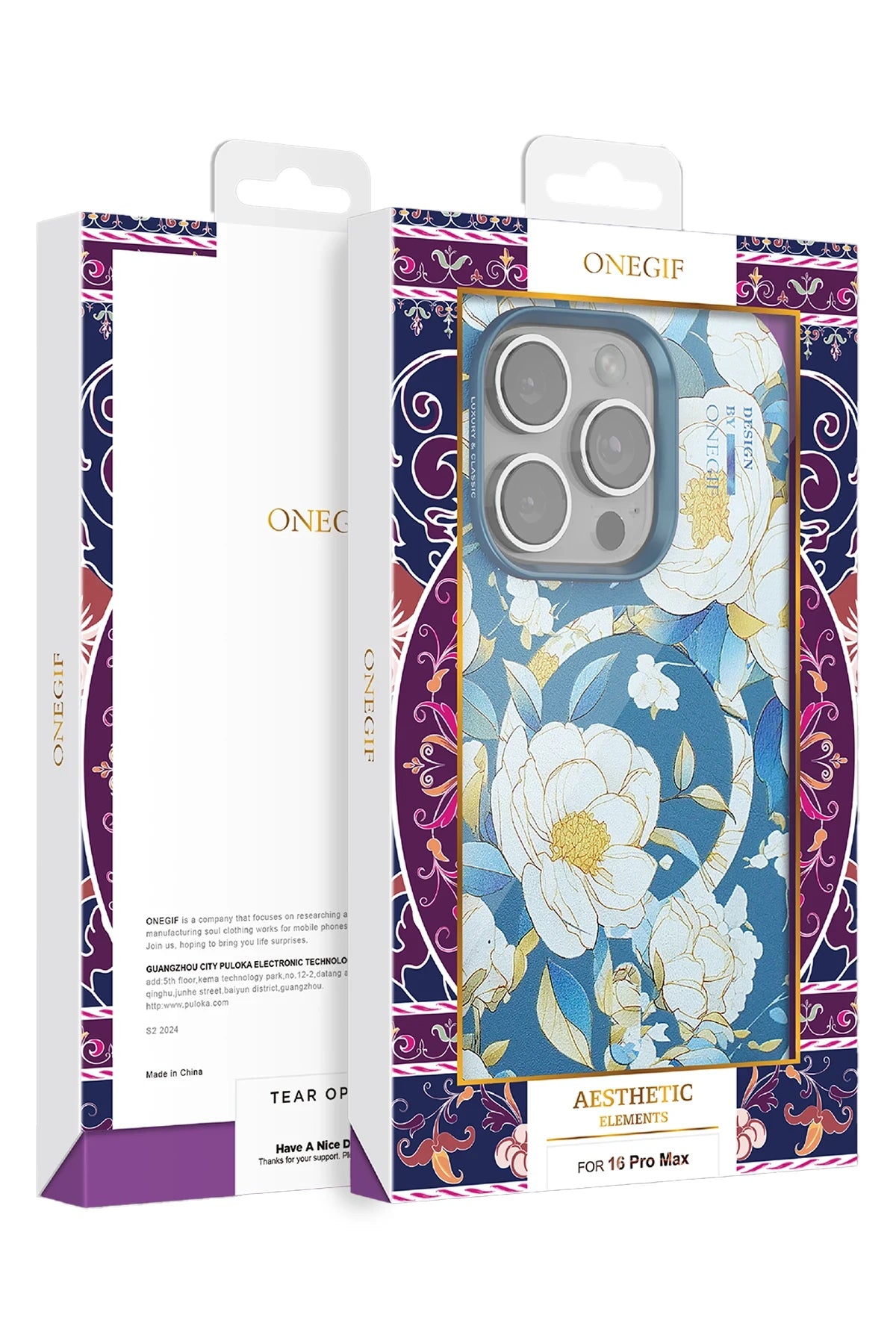 Onegif iPhone 16 Pro Max Flower Series Magsafe Telefon Kılıfı