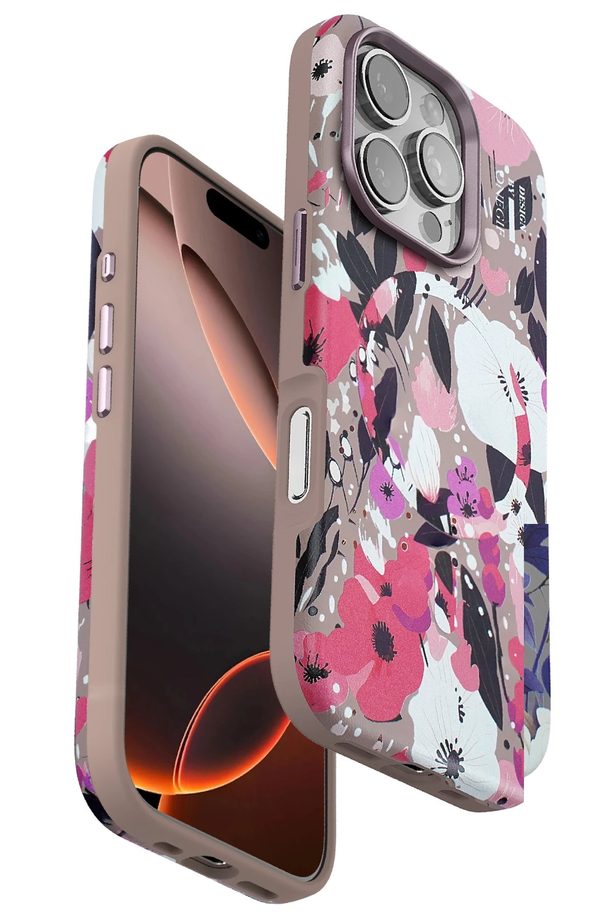 Onegif iPhone 16 Pro Max Flower Series Magsafe Telefon Kılıfı