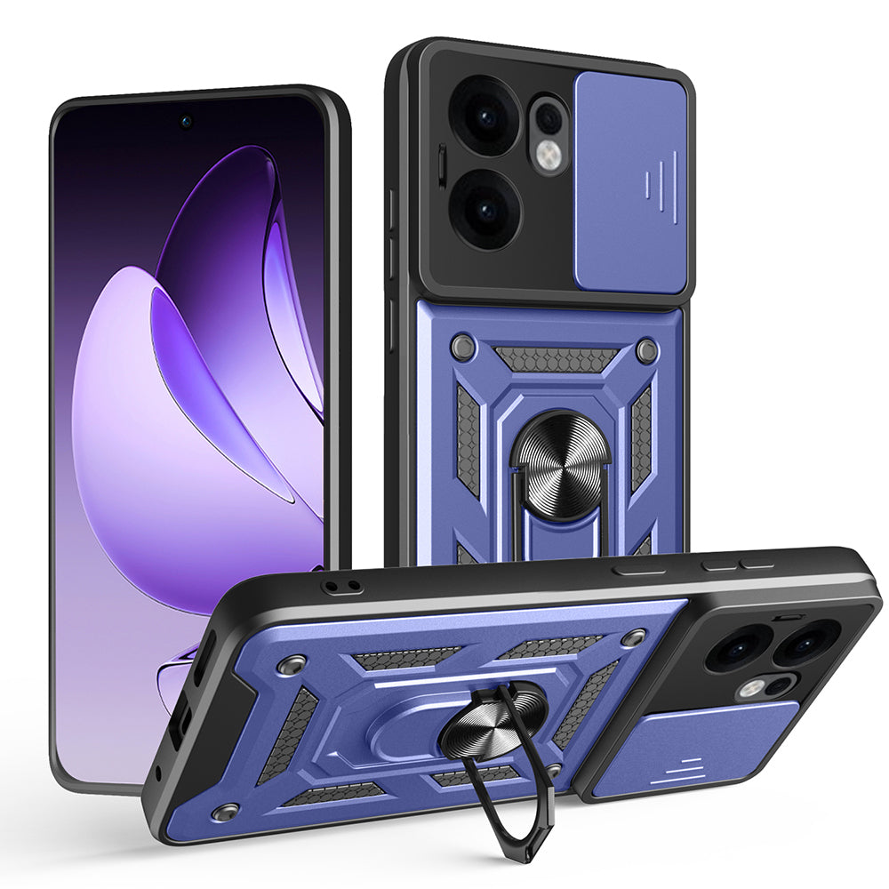 Cepax Oppo Reno 13F 5G Magnetik Standlı Kamera Korumalı Sürgülü Vega Kılıf
