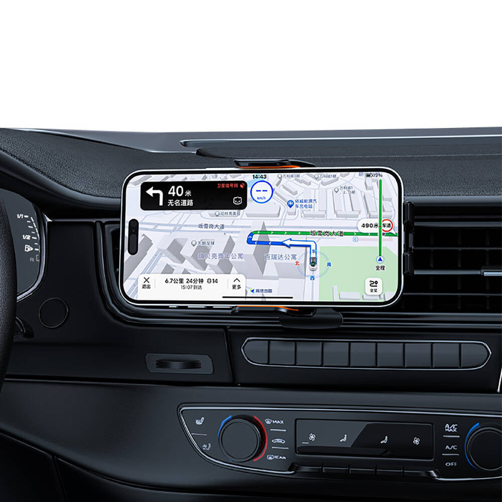 Recci RHO-C38 Mars Serisi M-safe Şarj Özellikli Mavi Işık Göstergeli Araç Telefon Tutucu