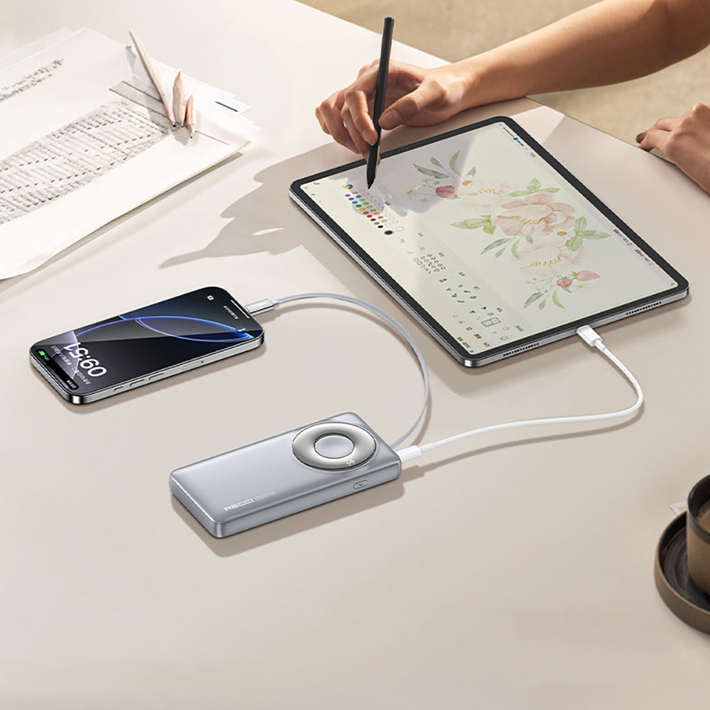 Recci RPB-P58 PD Hızlı Şarj Özellikli Type-C Kablolu 22.5W 10.000mAh Powerbank