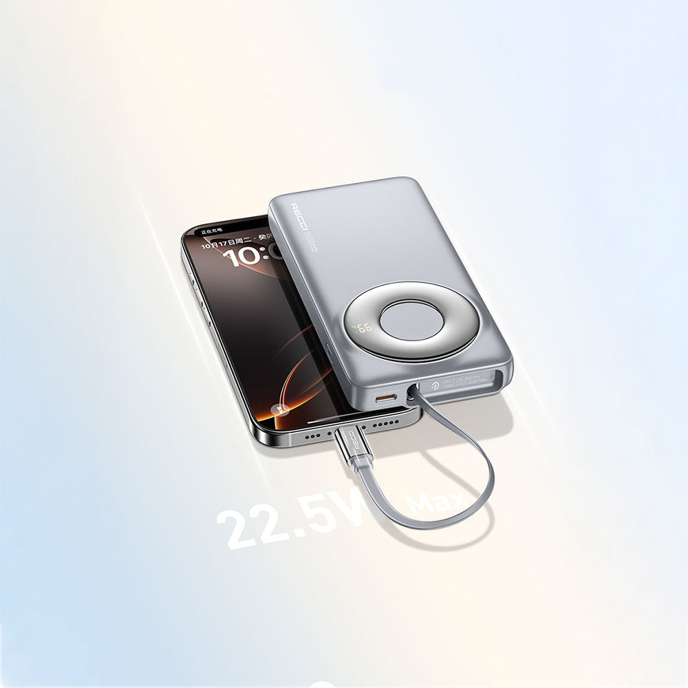 Recci RPB-P58 PD Hızlı Şarj Özellikli Type-C Kablolu 22.5W 10.000mAh Powerbank