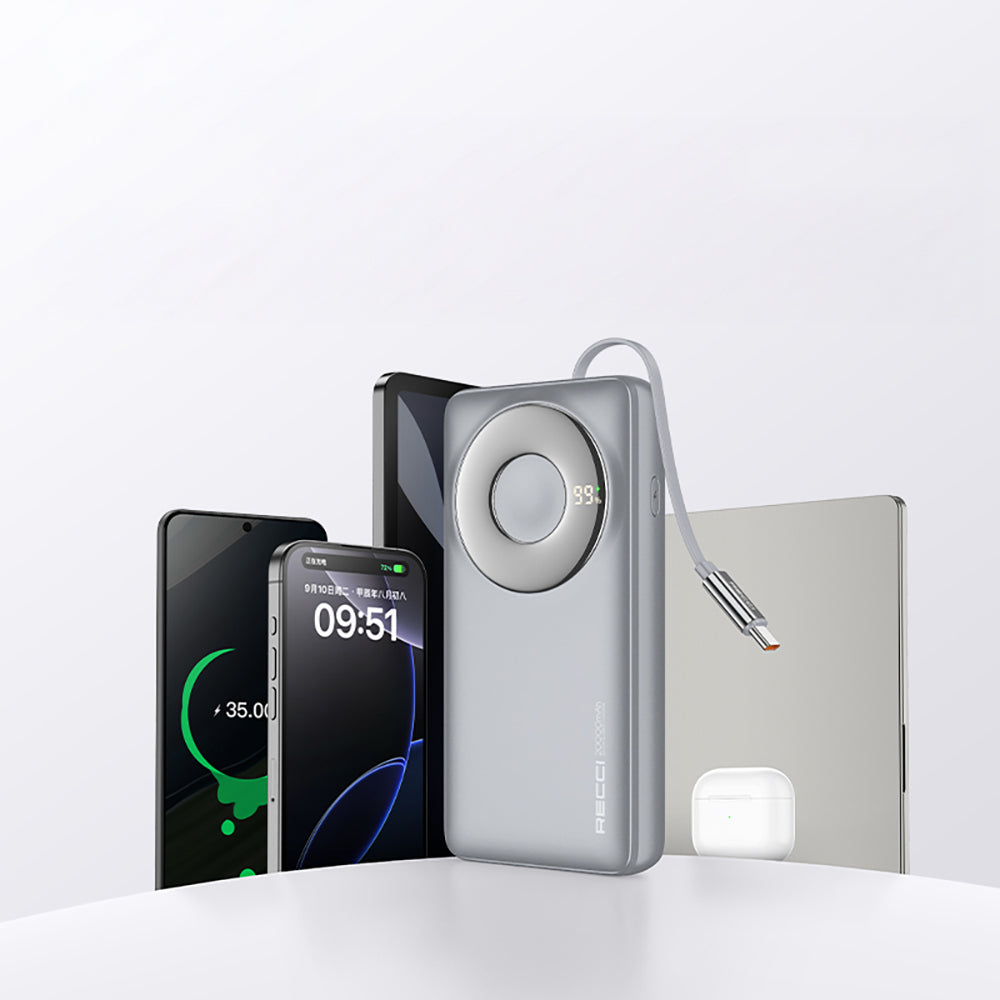 Recci RPB-P72 Hızlı Şarj Özellikli Type-C Kablolu 65W 20.000mAh Powerbank