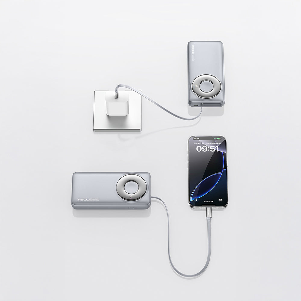 Recci RPB-P72 Hızlı Şarj Özellikli Type-C Kablolu 65W 20.000mAh Powerbank