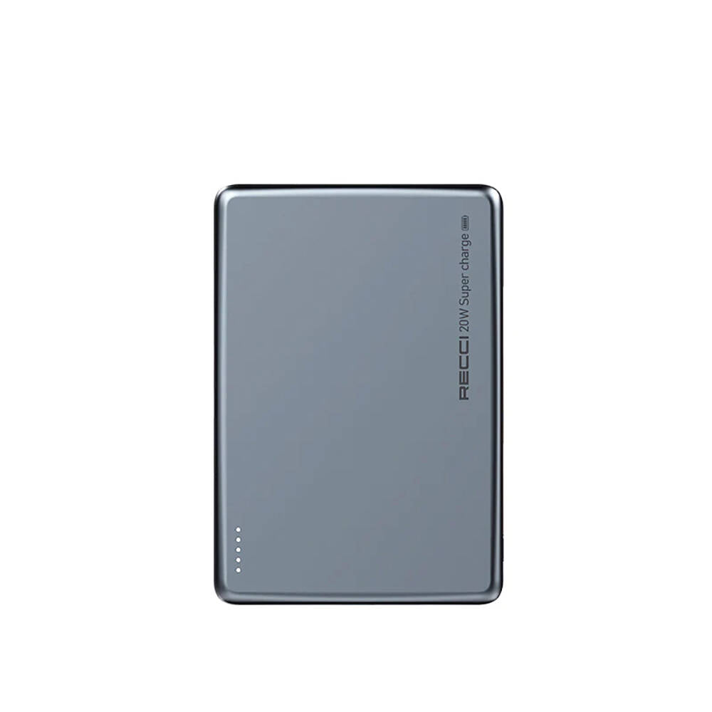 Recci RPB-W20 Taşınabilir Wireless Şarj ve PD Hızlı Şarj Özellikli Powerbank 15W 4900mAh - 1