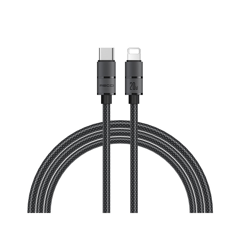 Recci RS08CLPD Warrior Serisi 20W Hızlı Şarj Özellikli Type-C To Lightning PD 1.2 Metre Şarj Kablosu