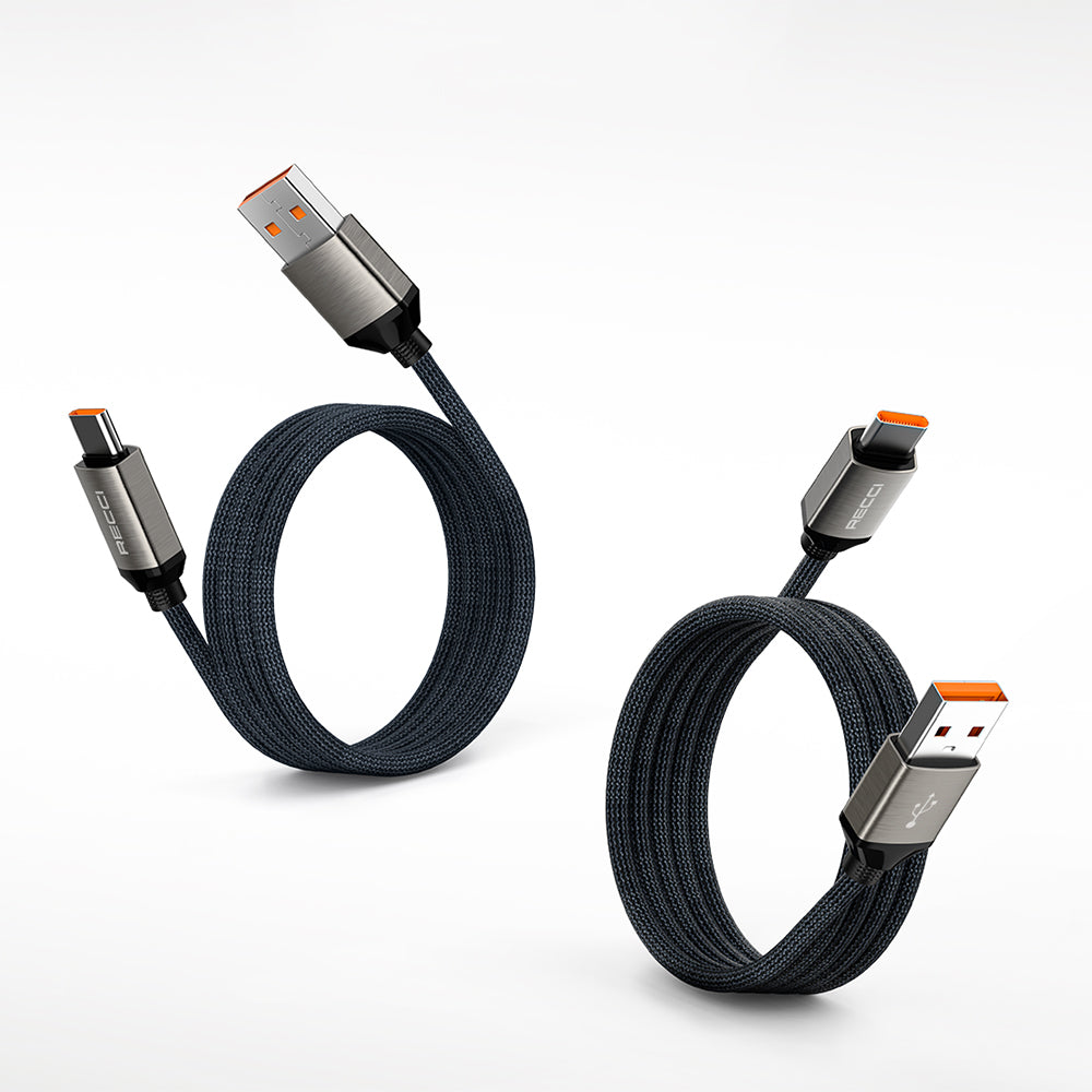 Recci RS35C USB-A to Type-C Örgü Tasarımlı Hızlı Şarj Özellikli 1 Metre Data ve Şarj Kablosu