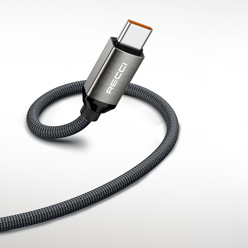 Recci RS35C USB-A to Type-C Örgü Tasarımlı Hızlı Şarj Özellikli 1 Metre Data ve Şarj Kablosu