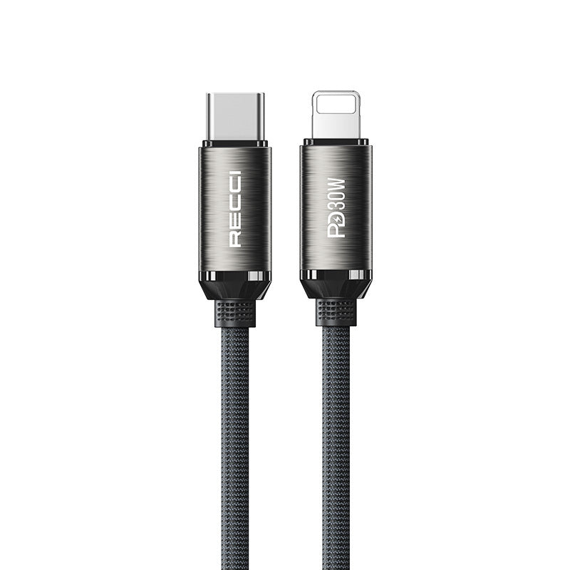 Recci RS35CL Type-C to Lightning PD 30W Örgü Tasarımlı Hızlı Şarj Özellikli 1 Metre Data ve Şarj Kablosu