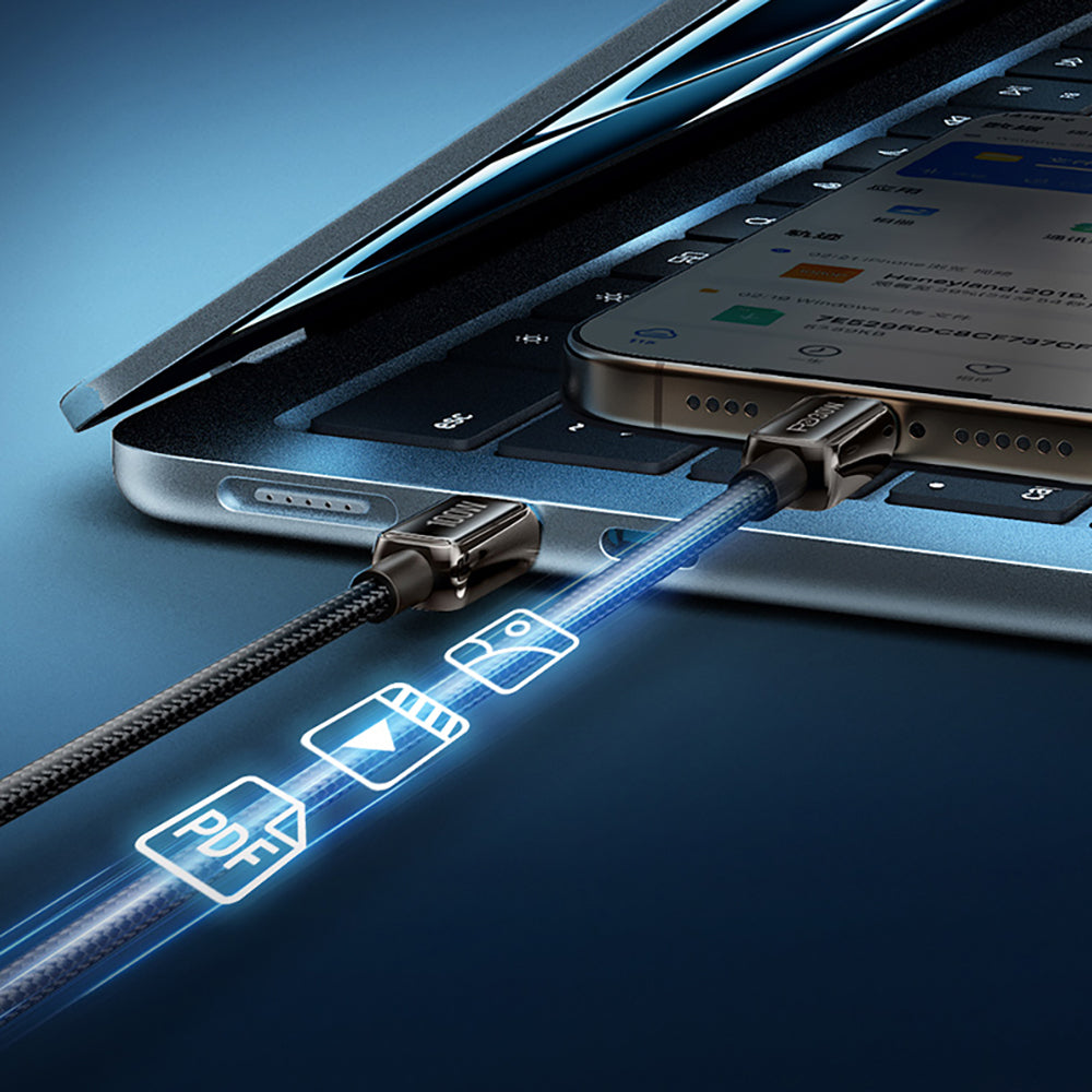 Recci RS42CC Lamp Display Serisi Type-C to Type-C PD 240W Hızlı Şarj Özellikli Data ve Şarj Kablosu 1.5M