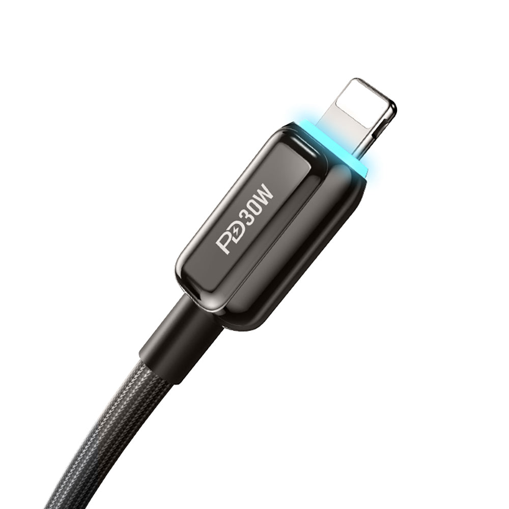 Recci RS42CL Lamp Display Serisi Type-C to Lightning PD 30W Hızlı Şarj Özellikli Data ve Şarj Kablosu 1.5M