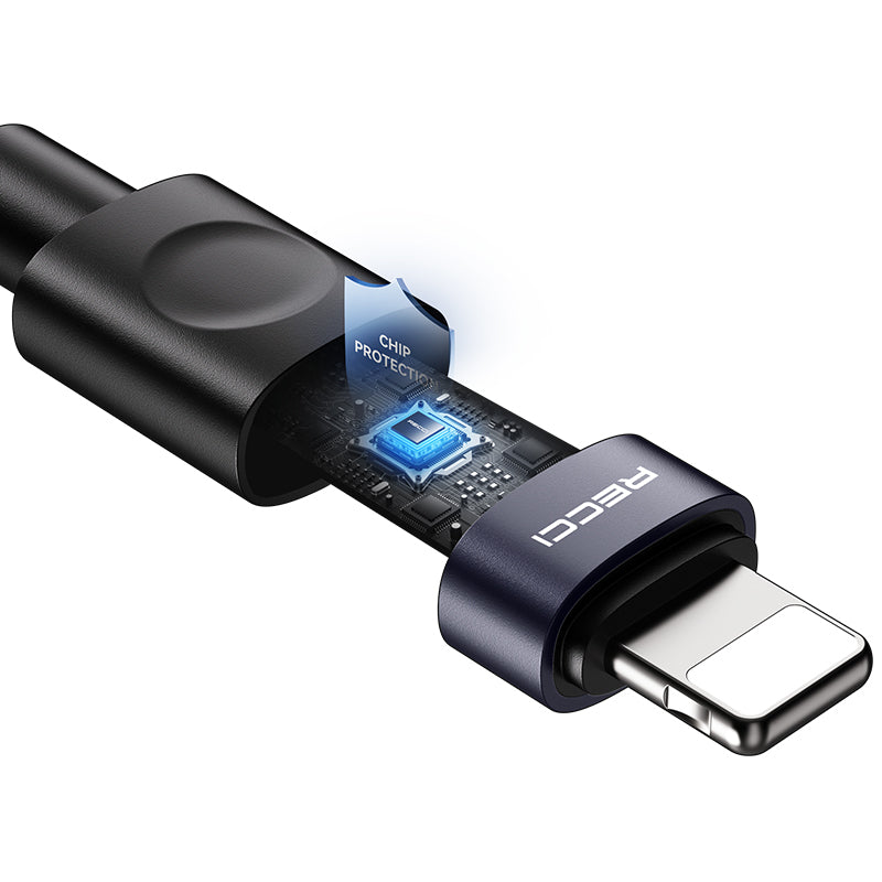 Recci RS50CL Type-C to Lightning PD Örgü Tasarımlı Hızlı Şarj Özellikli Data ve Şarj Kablosu 30W 1M