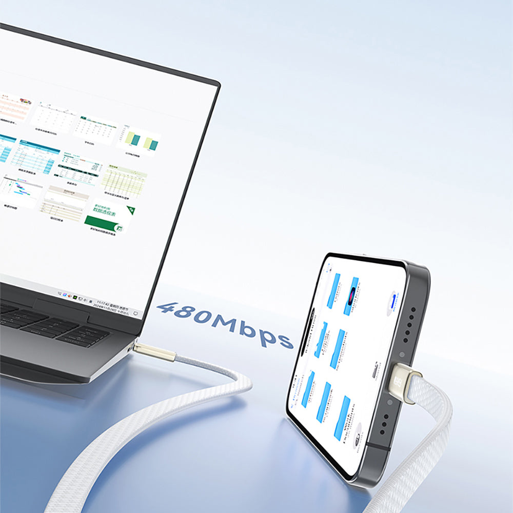 Recci RS55CC Type-C to Type-C PD Hızlı Şarj Özellikli Data ve Şarj Kablosu 65W 1M