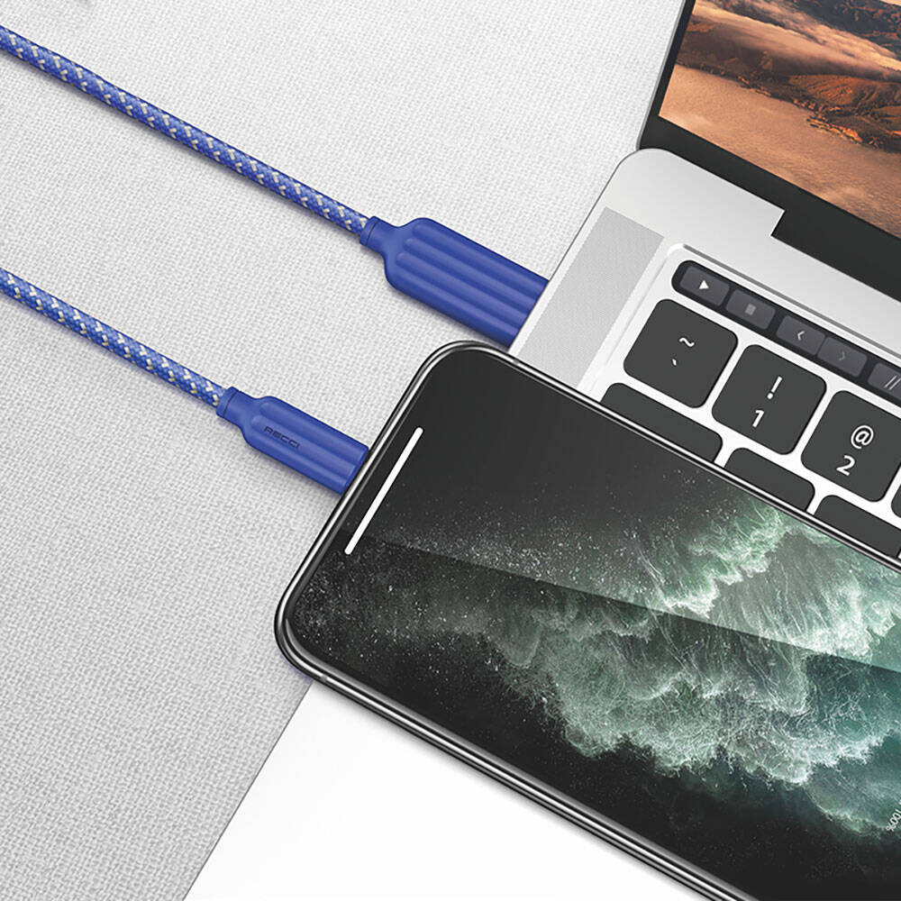 Recci RTC-N23C 3A Hızlı Şarj Özellikli Type-C to USB-A 1 Metre Şarj Kablosu