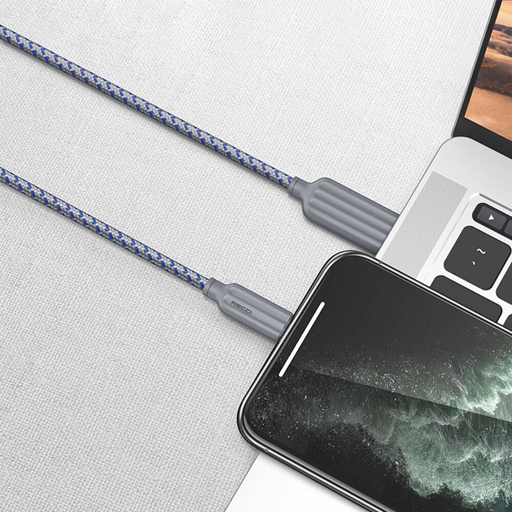 Recci RTC-N23L 2.4A Hızlı Şarj Özellikli Lightning to USB-A 1 Metre Şarj Kablosu