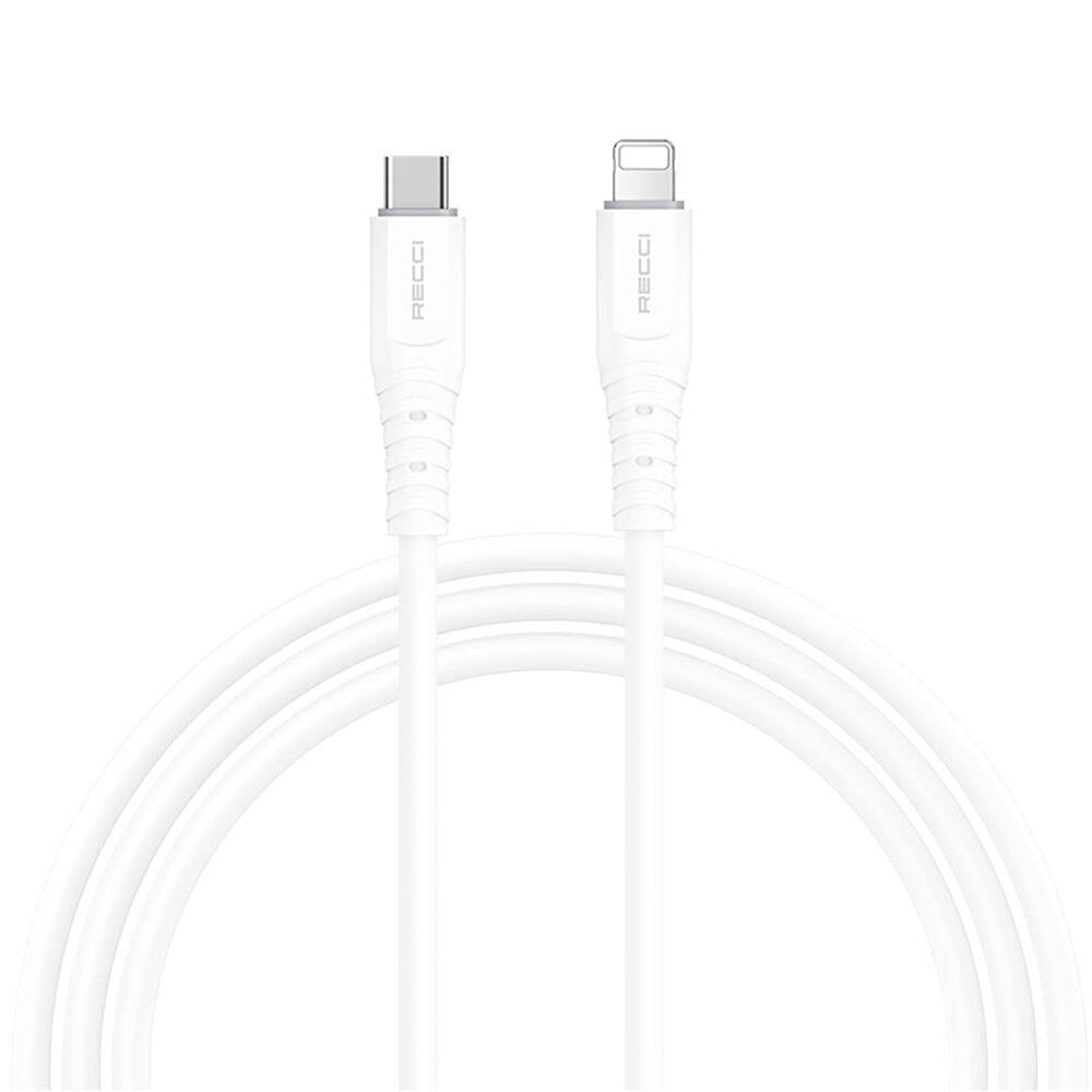 Recci RTC-P09CL Silicone Serisi 20W Hızlı Şarj Özellikli Type-C To Lightning PD  1.5 Metre Şarj Kablosu