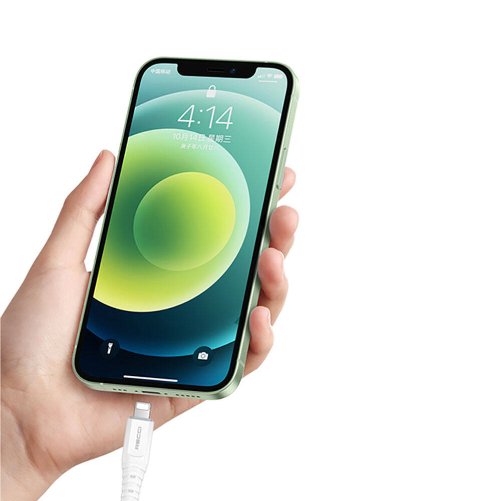 Recci RTC-P09CL Silicone Serisi 20W Hızlı Şarj Özellikli Type-C To Lightning PD  1.5 Metre Şarj Kablosu