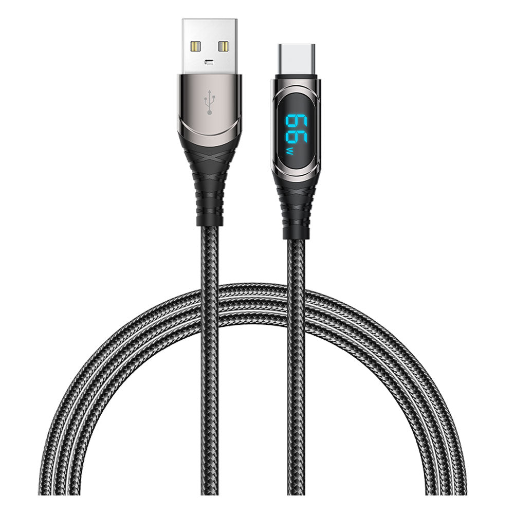 Recci RTC-P21C Ghost Serisi 66W 6A Hızlı Şarj Özellikli USB-A To Type-C  1.2 Metre Şarj Kablosu