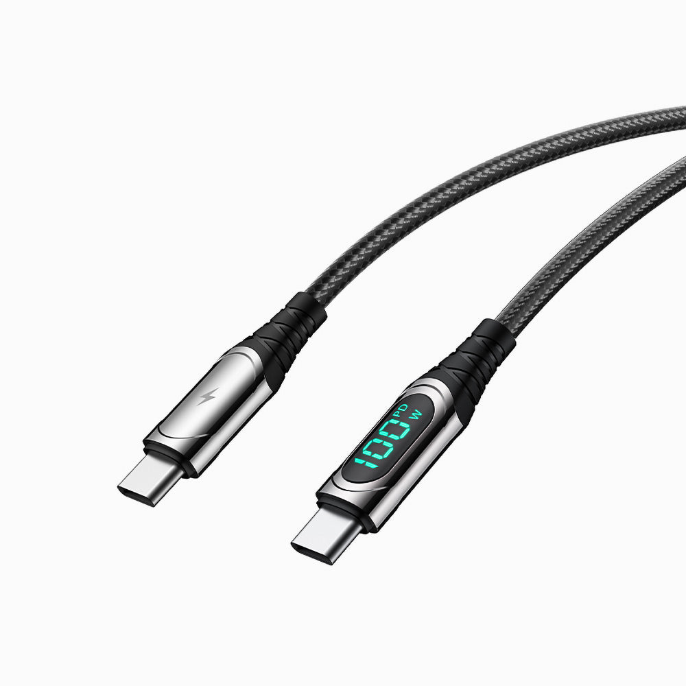 Recci RTC-P21CCPD Ghost Serisi 100W Hızlı Şarj Özellikli Type-C To Type-C PD 1.2 Metre Şarj Kablosu