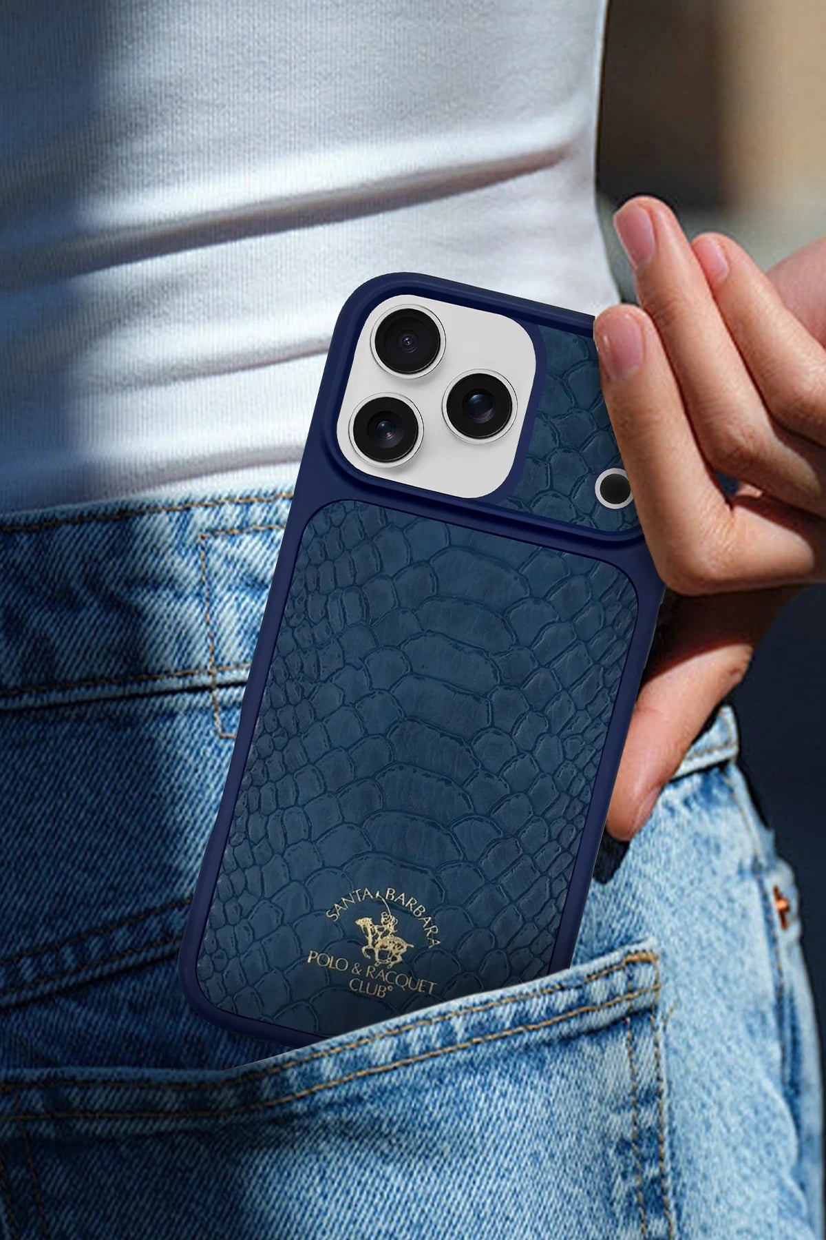 Santa Barbara Polo Racquet Club iPhone 17 Pro Max Knight Deri Telefon Kılıfı