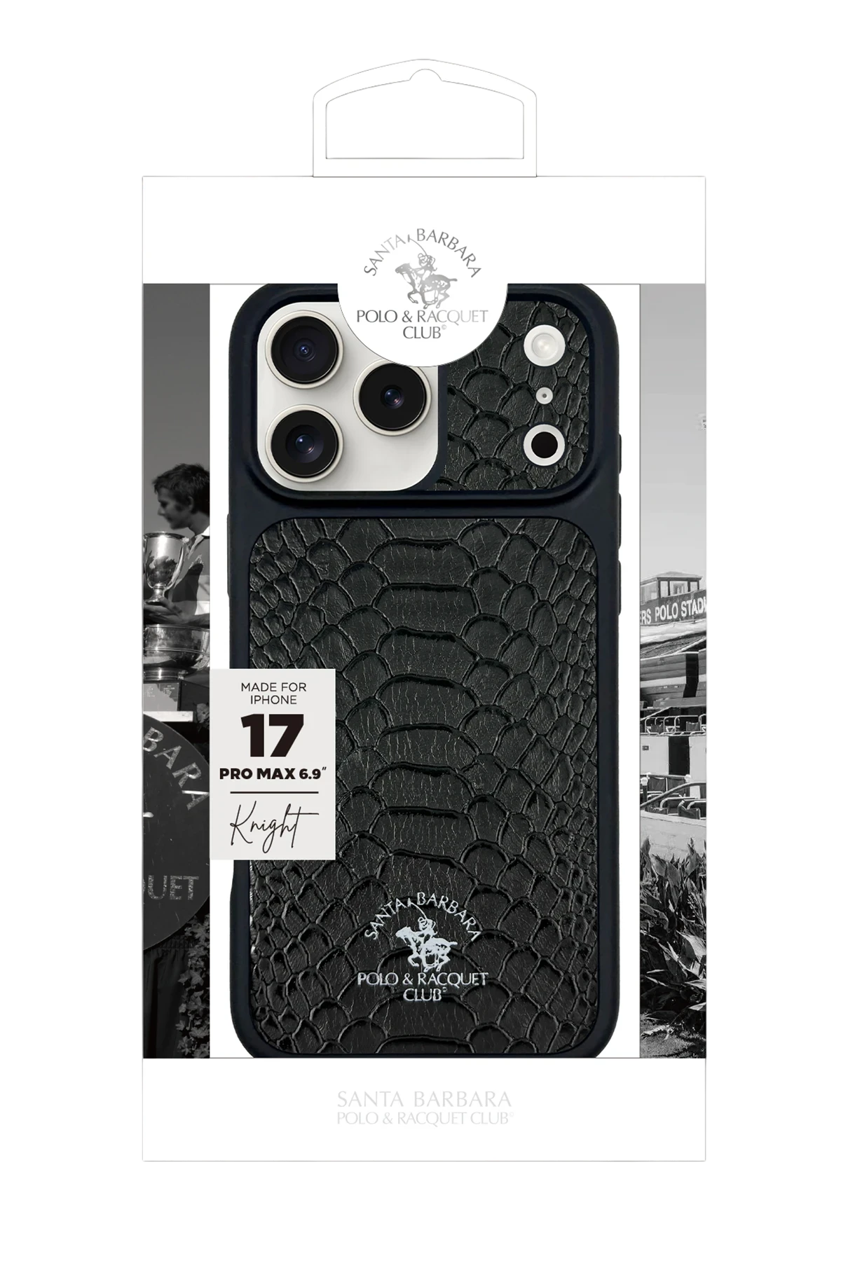 Santa Barbara Polo Racquet Club iPhone 17 Pro Max Knight Deri Telefon Kılıfı