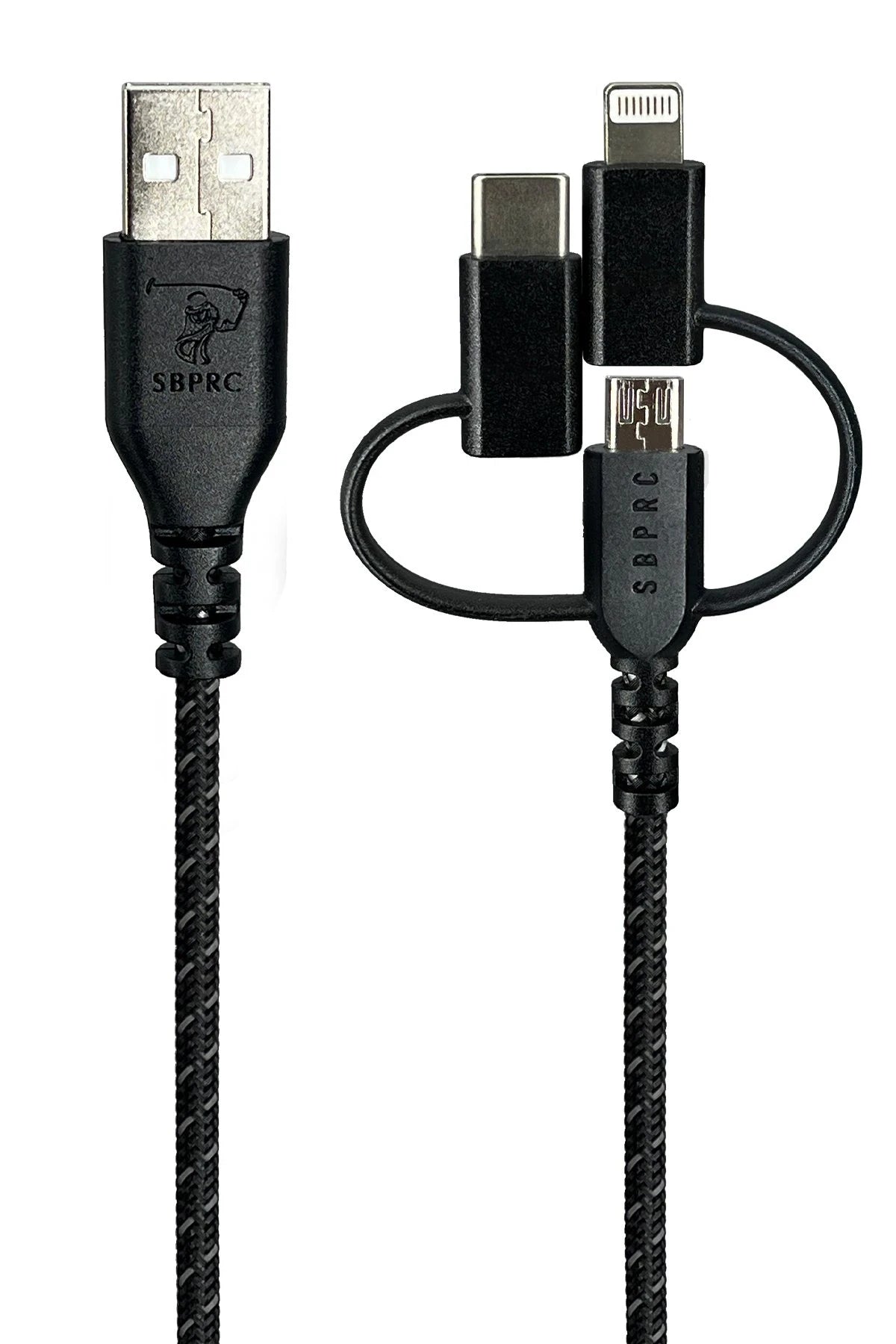 Santa Barbara Polo Racquet Club Basil 3in1 USB to Type-C Lightning ve Micro Çıkışlı Data Şarj Kablosu