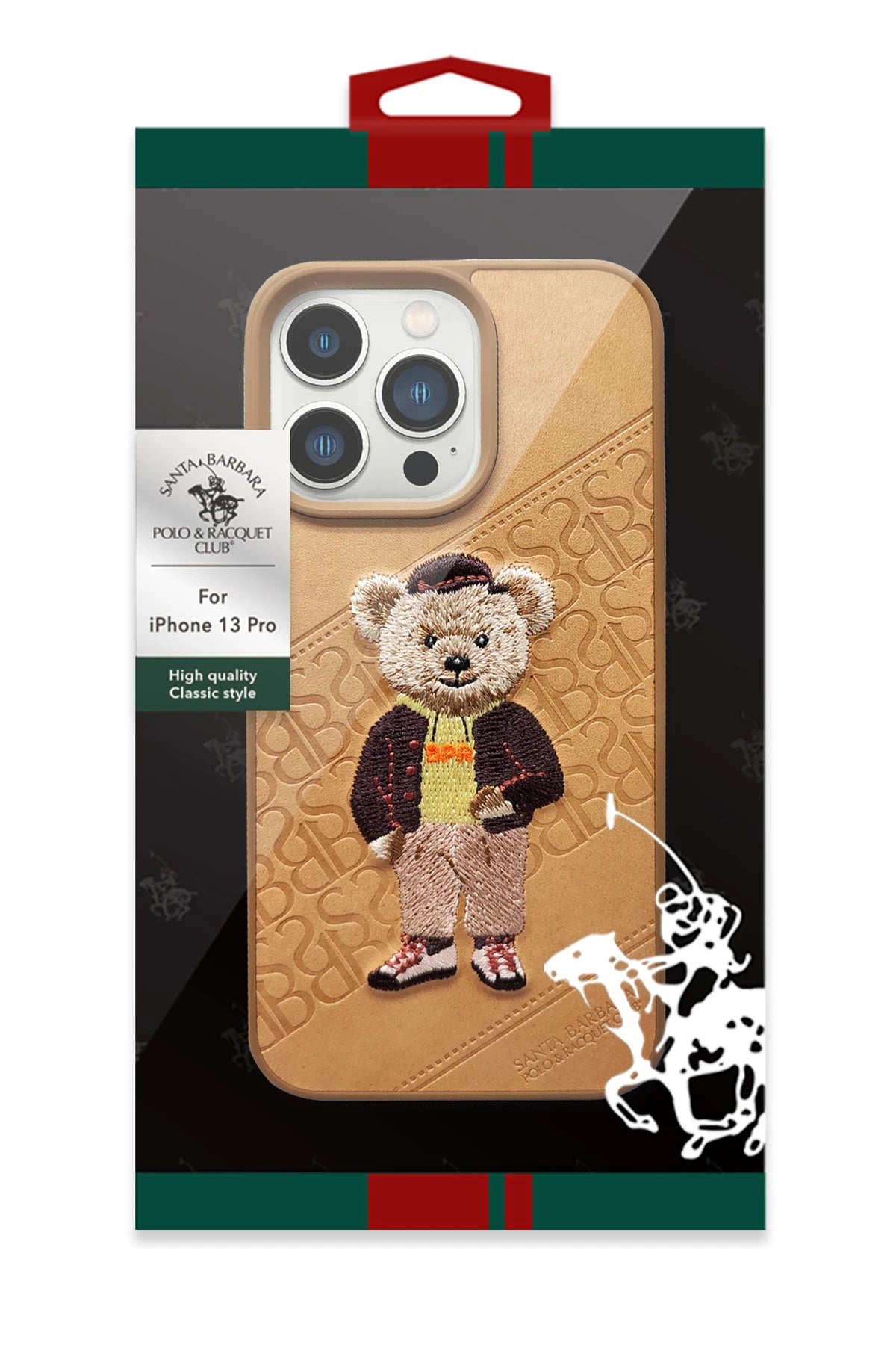 Santa Barbara Polo Racquet Club iPhone 13 Pro Max Crete Deri Telefon Kılıfı