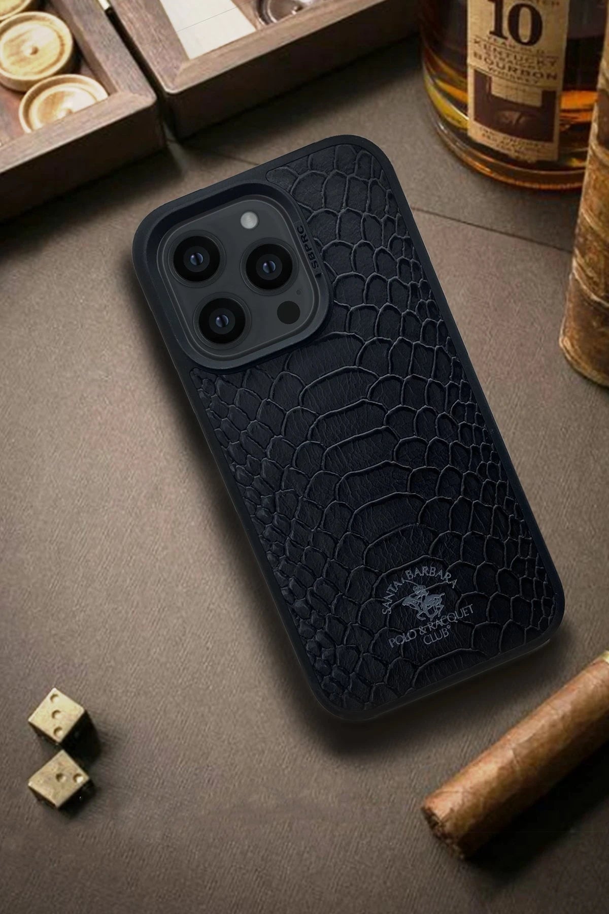 Santa Barbara Polo Racquet Club iPhone 13 Pro Max Knight Deri Telefon Kılıfı
