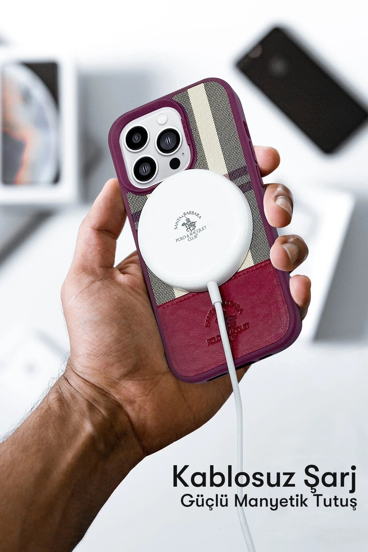 Santa Barbara Polo Racquet Club iPhone 14 Pro Cyril Magsafe Telefon Kılıfı