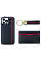 Santa Barbara Polo Racquet Club iPhone 14 Pro Hazel Karbon Set Telefon Kılıfı + Cüzdan