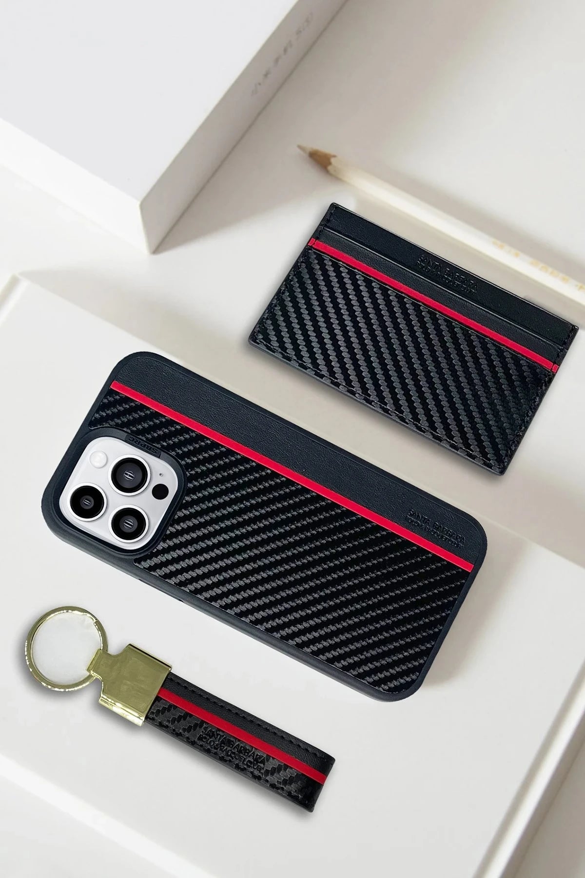 Santa Barbara Polo Racquet Club iPhone 14 Pro Max Hazel Karbon Set Telefon Kılıfı