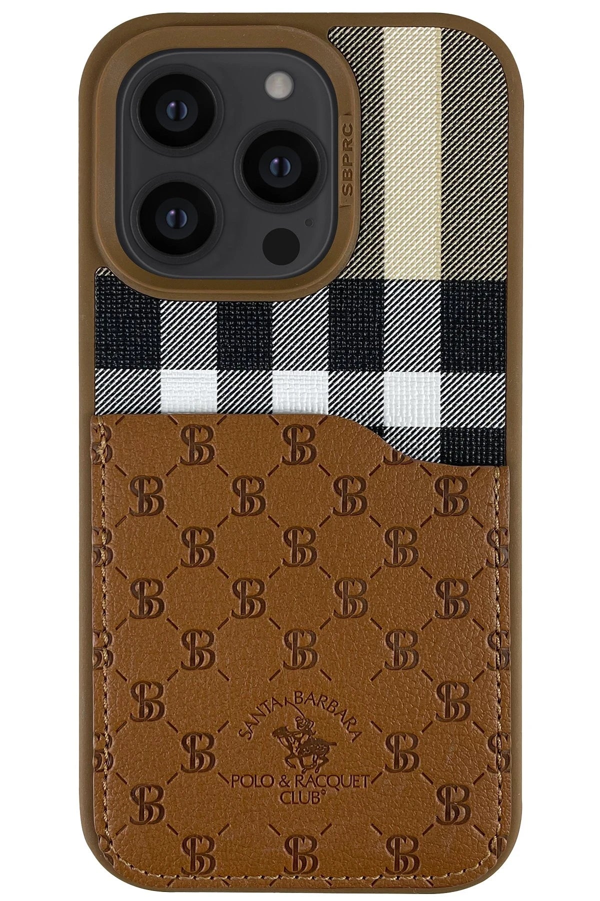 Santa Barbara Polo Racquet Club iPhone 14 Pro Max Plaid Kartvizitli Telefon Kılıfı