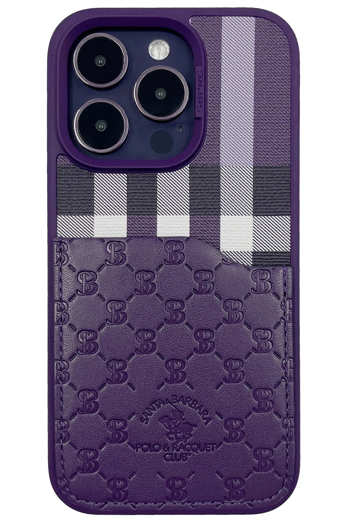 Santa Barbara Polo Racquet Club iPhone 14 Pro Max Plaid Kartvizitli Telefon Kılıfı