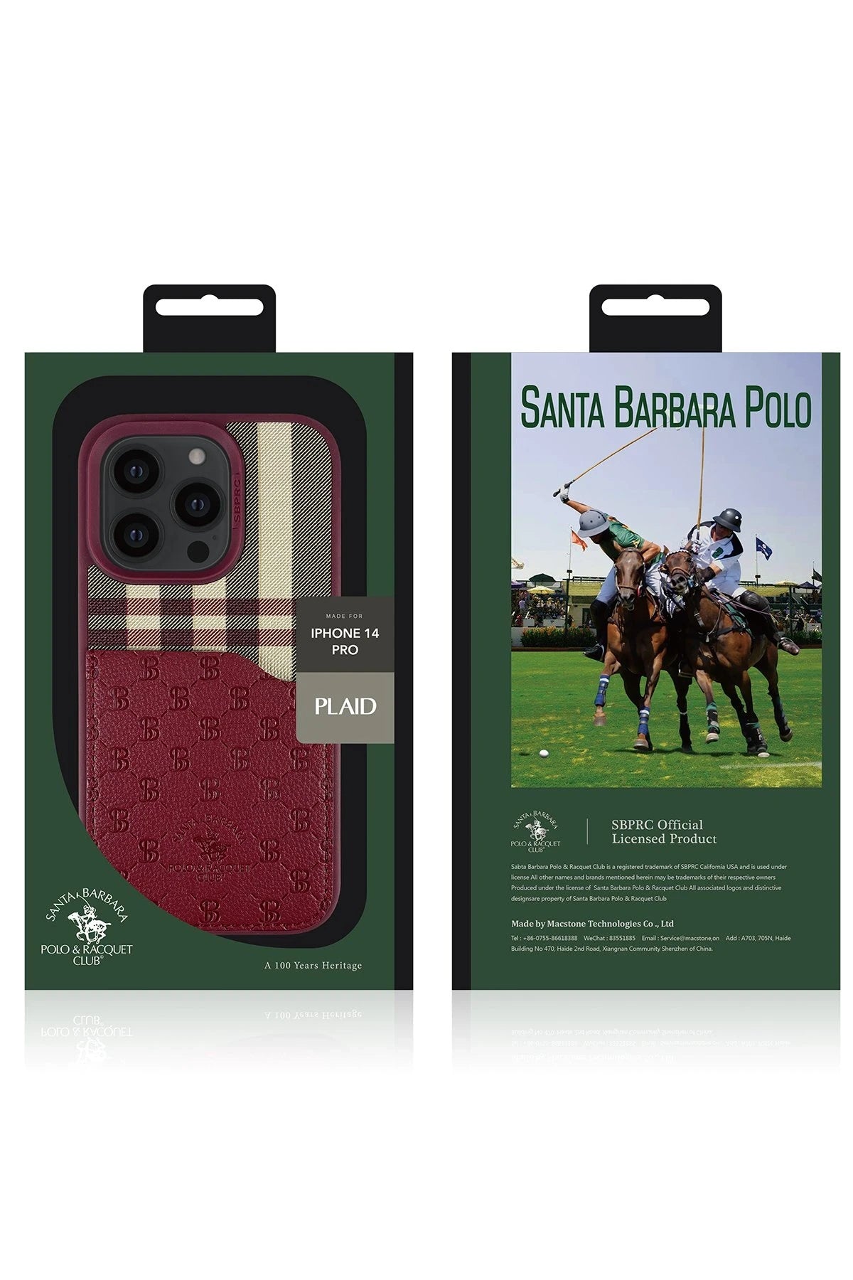 Santa Barbara Polo Racquet Club iPhone 14 Pro Max Plaid Kartvizitli Telefon Kılıfı