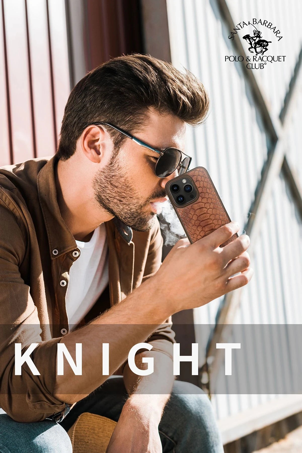 Santa Barbara Polo Racquet Club iPhone 15 Knight Deri Telefon Kılıfı