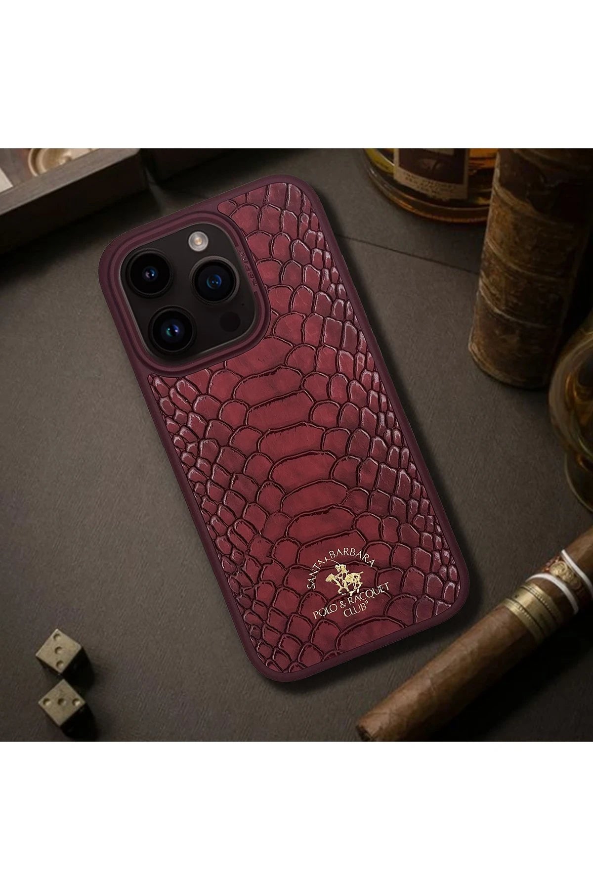 Santa Barbara Polo Racquet Club iPhone 15 Knight Deri Telefon Kılıfı